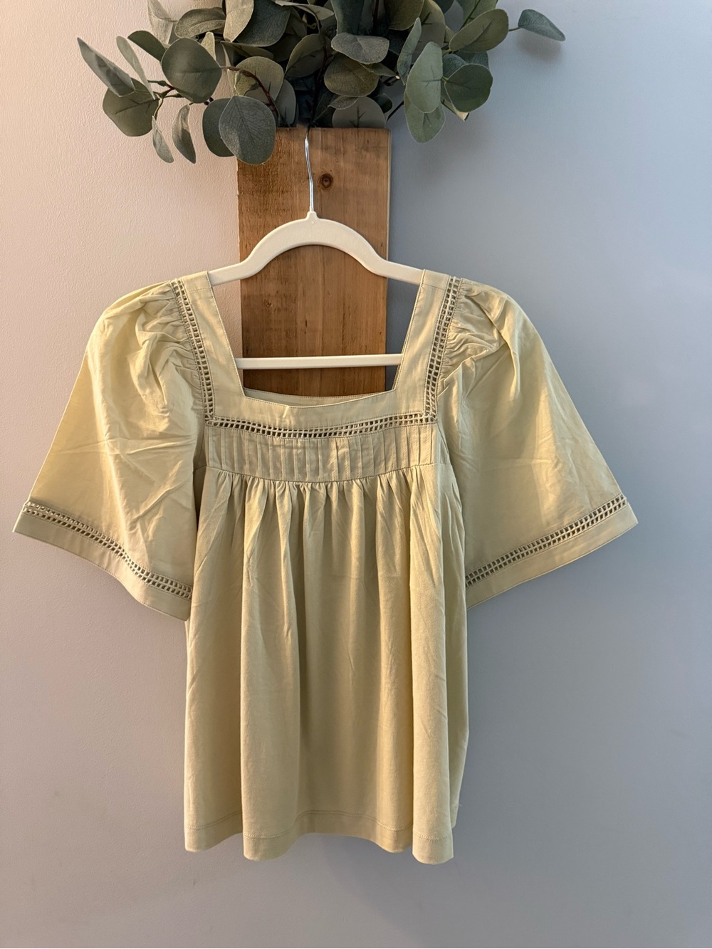JOIE Light beige Square-Neck Peasant Blouse, NWTs, XS